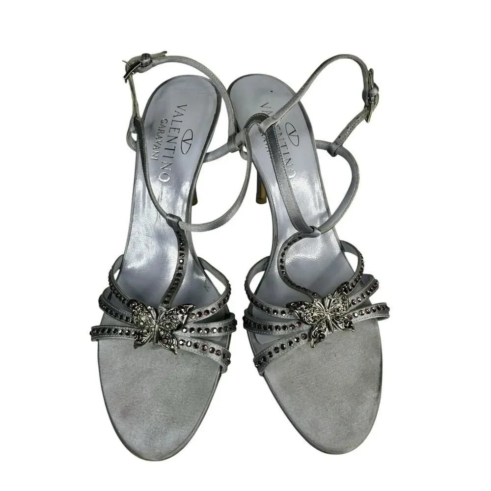 Valentino Garavani Rare Butterfly Crystal Heels 38.5 Violet Italy